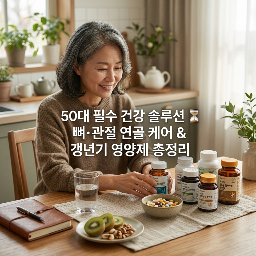 50대 여성, 무릎이 쑤시면 칼슘부터? 뼈·관절·갱년기 영양제 선택법 1 ai thumbnail photography 50대 필수 건강 솔루션 ⏳ 뼈·관절 연골 케어 갱년기 영양제 총정리 1786857223