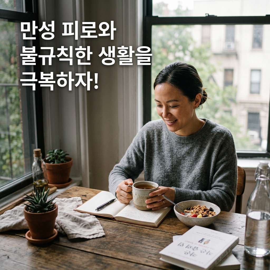 주말에 몰아 자도 왜 피곤할까? 퇴근하면 방전되는 직장인의 영양제 선택법 1 ai thumbnail photography 만성 피로와 불규칙한 생활을 극복하자 1786856011
