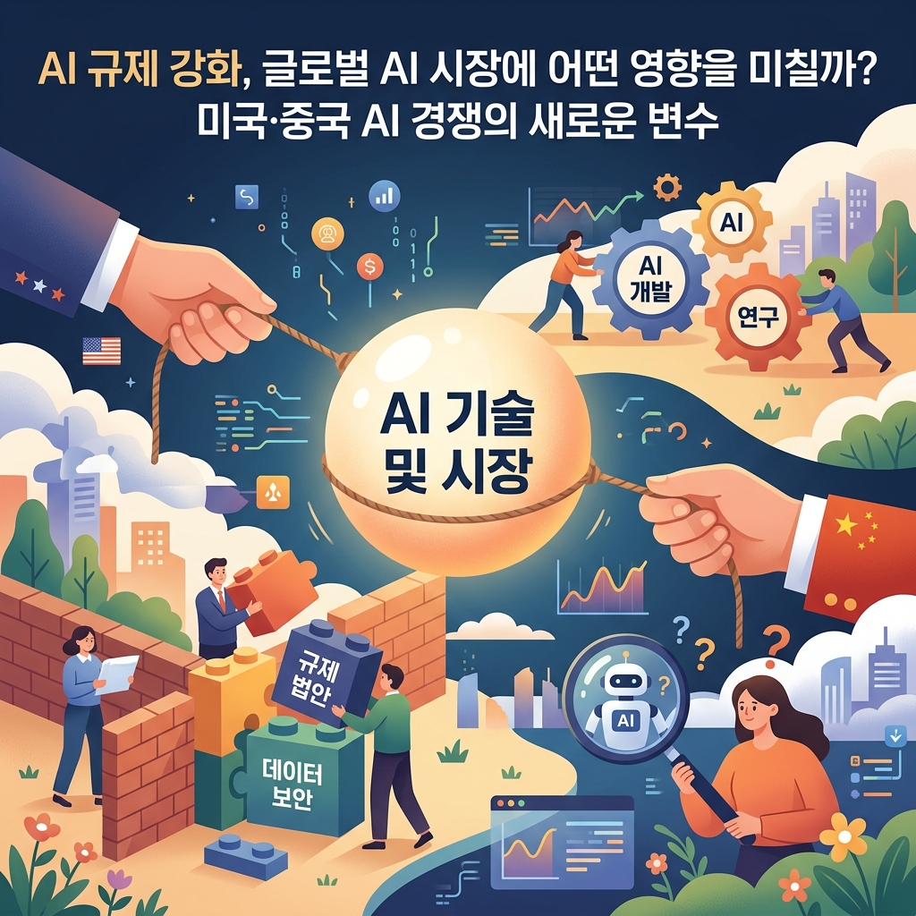 ai thumbnail illustration AI 규제 강화 글로벌 AI 시장에 어떤 영향을 미칠까 미국·중국 AI 경쟁의 새로운 변수 1789447605
